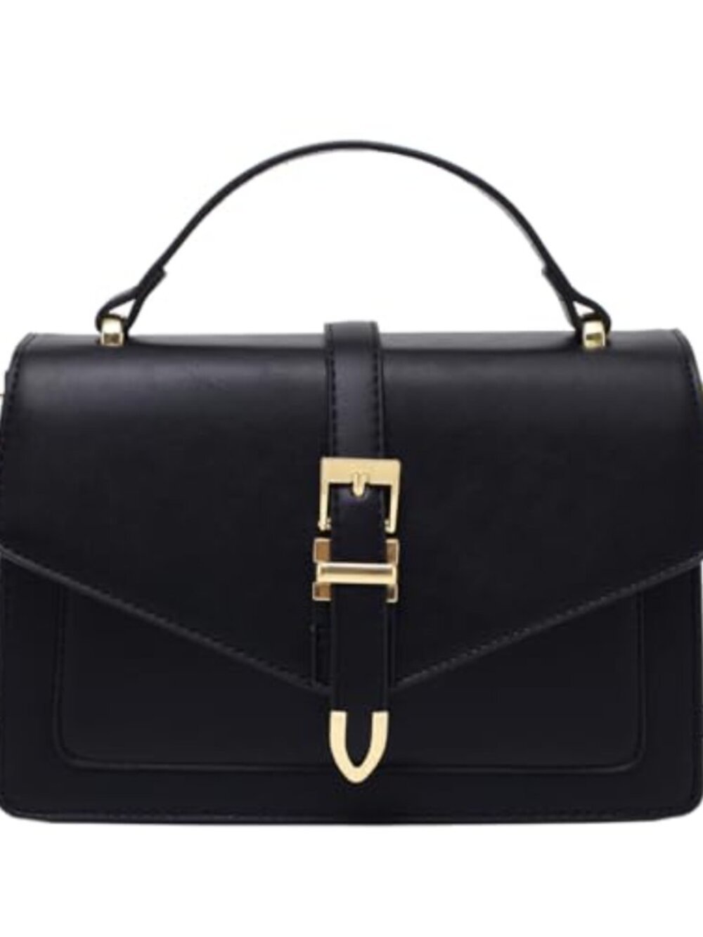 Vegan Leather Crossbody Bag Small Satchel with 2 Straps Detachable Adjustable